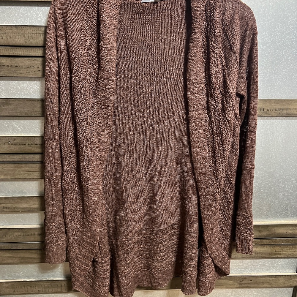 Brown Lightweight Open Front Cardigan Sweater